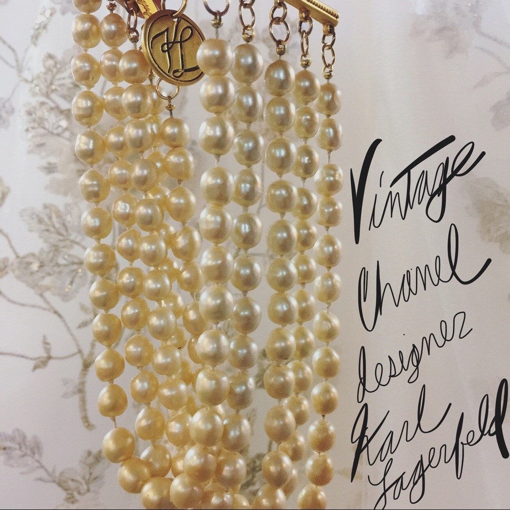 Chanel Designer Karl Lagerfeld Faux Pearl Choker